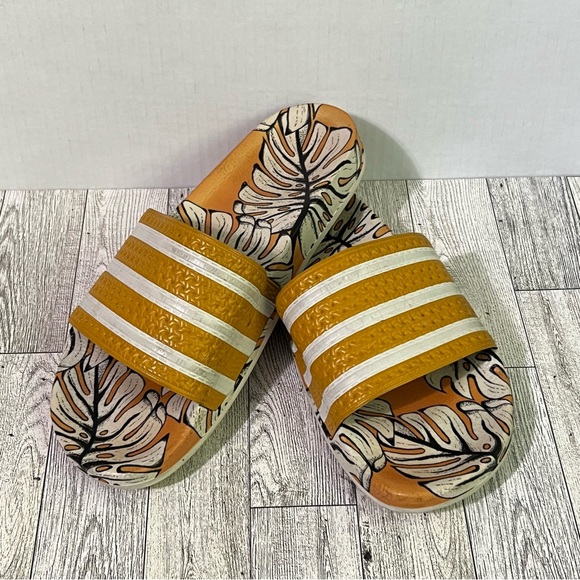 Adidas Originals Adidas X Farm Adilette Slider Sandals In Tropical
